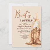Boots and Bubbly Bridal Shower Invitation Kaart (Voorkant)