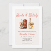 Boots and Bubbly Bridal Shower Kaart (Voorkant)