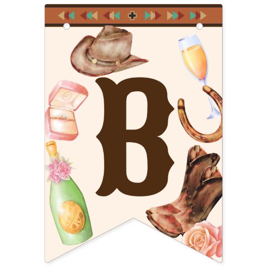 Boots and bubbly bride to be DIY decor banner (Eerste vlag)