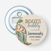 Boots and Bubbly Country Cowgirl Western Verjaarda Button Flesopener (Voorkant)