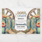 Boots and Bubbly Country Cowgirl Western Verjaarda Likeurfles Etiket (Enkel label)