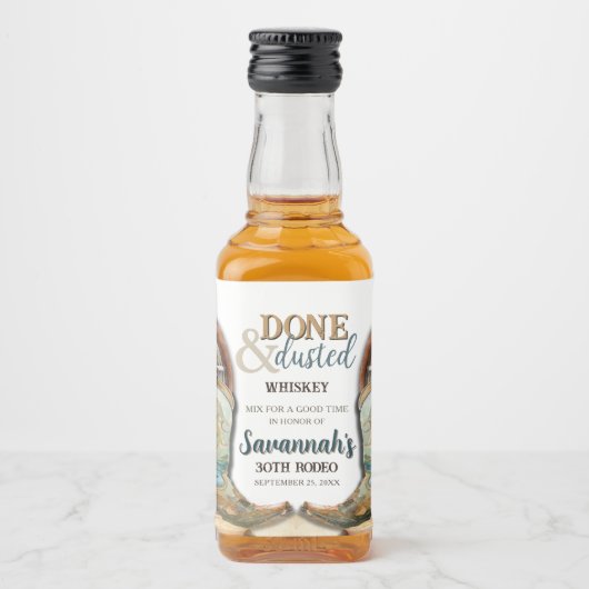 Boots and Bubbly Country Cowgirl Western Verjaarda Likeurfles Etiket (Voorkant)