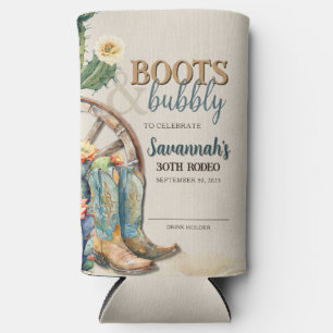 Boots and Bubbly Country Cowgirl Western Verjaarda Seltzer Blikjeskoeler