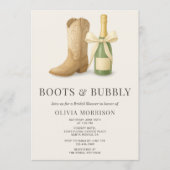 Boots and Bubbly Elegant Bow Bridal Shower Kaart (Voorkant)