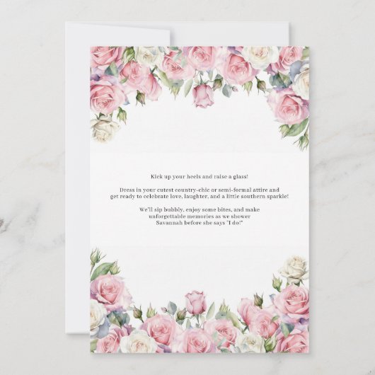 Boots and Bubbly Rustic Western Bridal Shower Kaart (Achterkant)