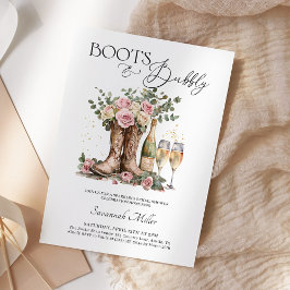 Boots and Bubbly Rustic Western Bridal Shower Kaart