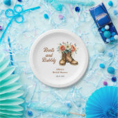 Boots and Bubbly Rustic Western Bridal Shower Papieren Bordje (Feest)