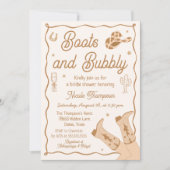Boots and Bubbly Western Bridal Shower Invitation Kaart (Voorkant)