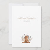 Boots and Bubbly Western Bridal Shower Invitation Kaart (Achterkant)