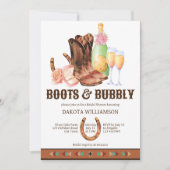 Boots and bubbly western cowgirl brunch kaart (Voorkant)