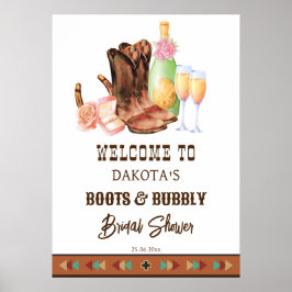 Boots and bubbly western cowgirl brunch Welkom Poster