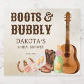Boots and bubbly western rodeo cowgirl brunch sparkling wijnetiket (Enkel label)