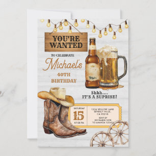 Boots & Beers Surprise Volwassen 40ste Verjaardags Kaart