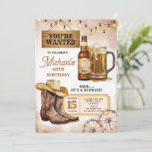 Boots & Beers Surprise Volwassen 40ste Verjaardags Kaart (Staand voorkant)