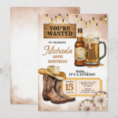 Boots & Beers Surprise Volwassen 40ste Verjaardags Kaart (Voorkant / Achterkant)