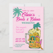 Boots & Bikinis Bachelorette Invitation Kaart (Voorkant)