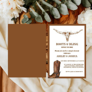 Boots & Bling Boho Western Cowboy Vrijgezellenfees Kaart