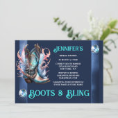 Boots bling | cowboylaars iriserende diamanten gla kaart (Staand voorkant)