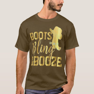 Boots Bling en Booze Cowgirl Boots Bride Bachelo T-shirt
