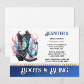 Boots bling | Glanzende cowboylaars diamanten kett Kaart (Voorkant / Achterkant)
