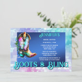 Boots bling | Glanzende cowboylaars iriserende gla Kaart (Staand voorkant)