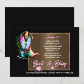 Boots bling | Glanzende cowgirl laarzen roze hart  Kaart (Voorkant / Achterkant)