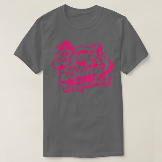 Boots & Bling is een koeweit ding, Cute Country Gi T-shirt (Design voorkant)