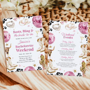 Boots & Bling Roze Meisjesuitje Weekendprogramma Kaart