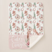 Boots & Blooms Western Chique Schattigee Kleine Co Sherpa Deken (Voorkant)