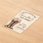 Boots & Blush Rustic Western Cowgirl 21st Birthday Acryl Uitnodigingen (Laagn)