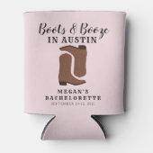 Boots & Booze Austin Texas Bachelorette Blikjeskoeler (Voorkant)