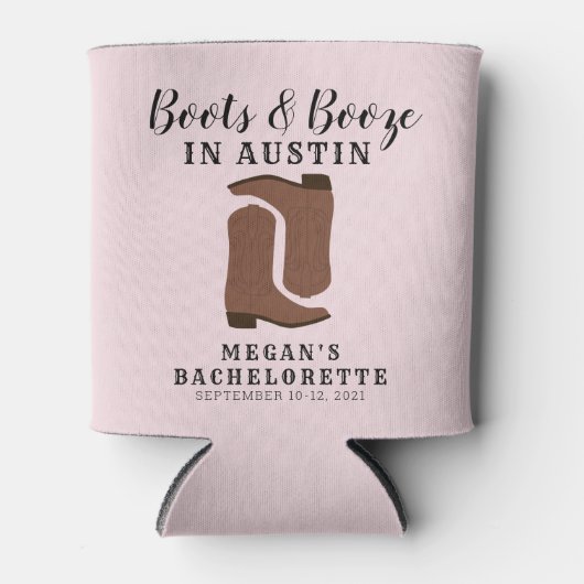 Boots & Booze Austin Texas Bachelorette Koelbox Blikjeskoeler (Voorkant)