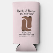 Boots & Booze Austin Texas Bachelorette Koelbox Seltzer Blikjeskoeler (Voorkant)