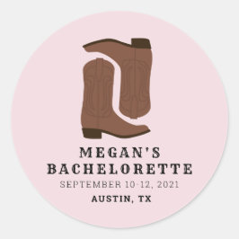 Boots & Booze Austin Texas Bachelorette Ronde Sticker