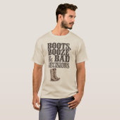 Boots, Booze & Slechte beslissingen | Grappig West T-shirt (Voorkant volledig)