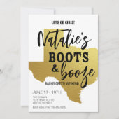 Boots & Booze Texas Bachelorette Invitation Kaart (Voorkant)