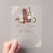 Boots Bottles & Bubbly Country Western Baby shower Acryl Uitnodigingen (Insitu (Draagbaar))