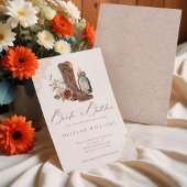 Boots & Bottles Chic Cowgirl Western Baby shower Kaart