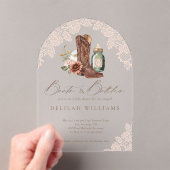 Boots & Bottles Cowgirl Western Baby shower Arch Acryl Uitnodigingen (Insitu (Draagbaar))