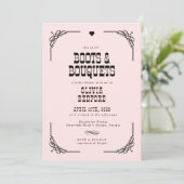 Boots & Bouquets Western Cowgirl Vrijgezellenfeest Kaart (Staand voorkant)