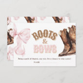 Boots & Bows Baby Shower Diaper Raffle Informatiekaartje (Voorkant / Achterkant)