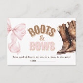 Boots & Bows Baby Shower Diaper Raffle Informatiekaartje (Voorkant)