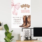 Boots & Bows Baby Shower Welcome Poster (Thuiskantoor)
