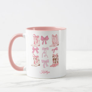 Boots & Bows Cowgirl Gepersonaliseerde Koffie Mok