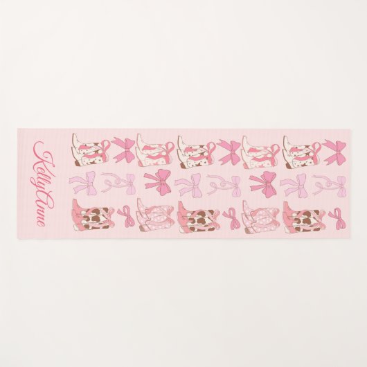 Boots & Bows Girly Western Gepersonaliseerde Yogam Yogamat (Voorkant (horizontaal))