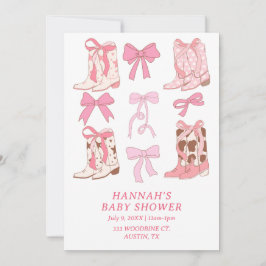 Boots & Bows Little Cowgirl Roze Baby shower Kaart