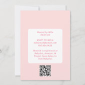 Boots & Bows Little Cowgirl Roze Baby shower Kaart (Achterkant)