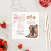 Boots & Bows TWINS Baby Shower Servet (Insitu)