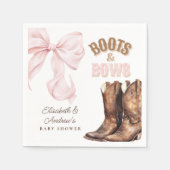 Boots & Bows TWINS Baby Shower Servet (Voorkant)