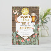 Boots & Brews Western Country Beer Vrijgezellenfee Kaart (Staand voorkant)